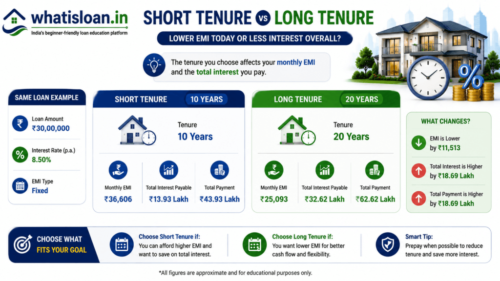 Short vs Long Loan Tenure Comparison